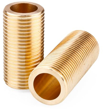 2 st gängad nippel 25 mm (3/4 tum), mässingstunna gängad stång montering för tankkontakter, 80 mm lång, 19 mm innerdiameter
