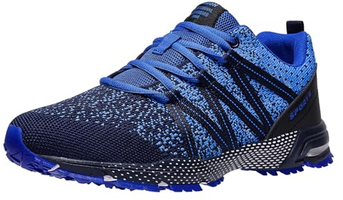 ASHION Löparskor herr sneakers sportskor bekväma löparskor för gator promenadskor, D blå, 40 EU