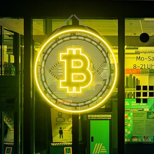 Bitcoin LED 3D graverad neonskylt USB justerbar ljusstyrka vardagsrum barberare pub bröllopsfest salong klubb sammankomster spelrum man grotta halloween jul födelsedag konst väggdekor