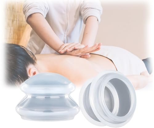 KEWUF 2 coppette in silicone, coppetta anticellulite per massaggio completo e antistress, coppette per massaggio, coppettazione per tutto il corpo, Health Care, coppette massaggio, colore bianco