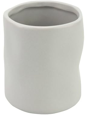 Jean & len Vaso para cepillos de Dientes de cerámica Resistente, Ideal también para Pinceles de Maquillaje o como portalápices, diseño Minimalista en delicados Tonos Beige, 8,3 x 10 cm