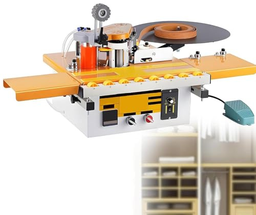 Máquina de encolado de bordes para carpintería, velocidad ajustable, revestimiento de doble cara, bandas versátiles para varias tablas, versión ampliada, herramienta de bandas de bordes de calidad