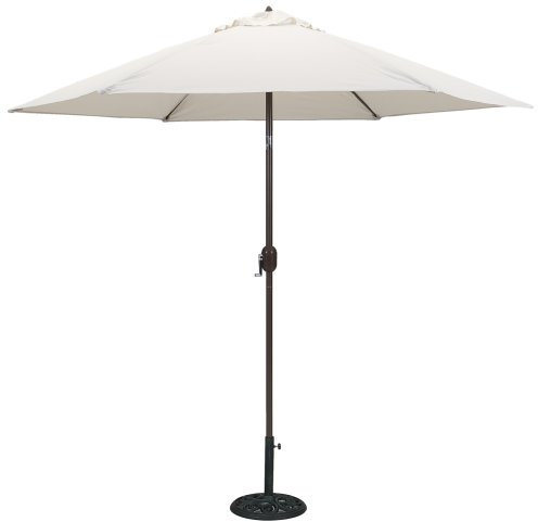 Tropishade 9 ft Bronze Aluminum Patio Umbrella with Antique White Polyester Cover (Base not included)