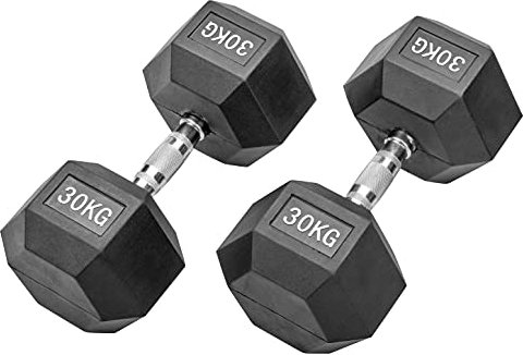Bad Company I Kurzhanteln gummiert für Aerobic, Gymnastik und Fitness 60 Kg (2x30,0)