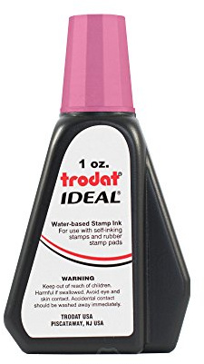 Trodat 52729 Ideal Premium Replacement Ink for Use with Most Self Inking and Rubber Stamp Pads, 1oz., Hot Pink
