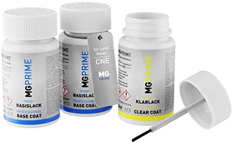 MG PRIME Vernice per auto Kit stilo di ritocco per Land Rover CNE / BLVC641 Targa Red Vernice di fondo vernice di base vernice trasparente ognuno 50ml