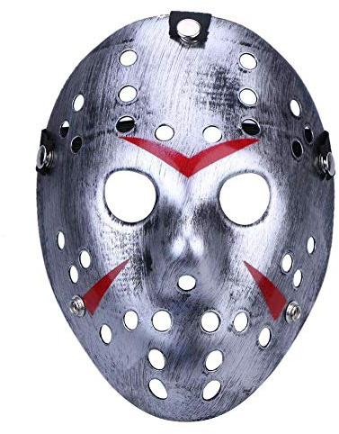 Boolavard Horror Halloween Costume Hockey Mask Party Puntelli Cosplay Maschera (Argento)