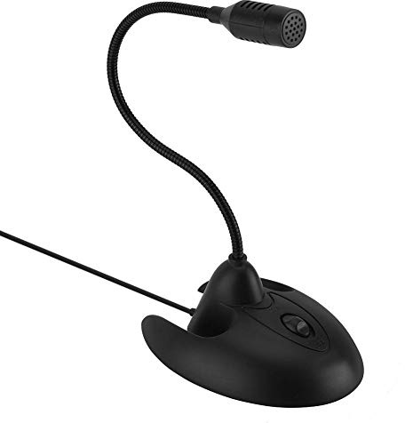 Diyeeni Microphone de Bureau Gooseneck, Microphone Debout Microphone de Table Microphone Pur Microphone stéréo karaoké pour Chanter des Jeux Youtube Skype(Noir)