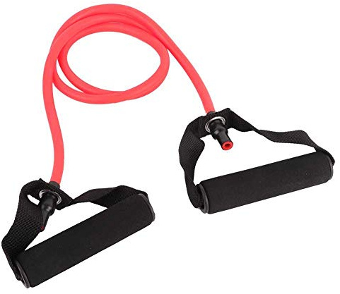 Träningsband motståndsband - gummimotståndsband stretch gymband expanderrör band med ett handtag för yoga pilates styrketräning body stretching (röd)