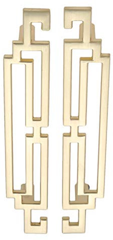 Mgoodoo Griff Möbelgriffe für Schrank,Schubladegriff aus Zinklegierung,Europäischen Stil Küchengriff Golden, Lochabstand-128mm, 2 Stück