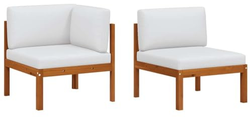 vidaXL 2-teiliges Garten-Lounge-Set mit Kissen Holz Akazie & Seil
