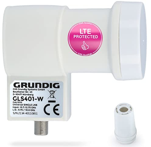 [Test très bien*] GSS Single LNB blanc avec filtre LTE pour antenne satellite numérique – pour 1 participant, récepteur & TV – 1 compartiment – satellite, satellite, Full HD, 4K, protection contre les