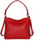 AmbraModa GL35 - Damen Handtasche Schultertasche Umhängetasche aus genarbtem Rindsleder (Rot)
