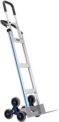 VEVOR Carro para Subir Escaleras Carga de 150-250kg Carrito Portátil de Aluminio 2 Asas Marco Integrado Ruedas de Goma Antideslizantes Plataforma 45,3x22,7 cm para Almacén Aeropuerto Centro Comercial