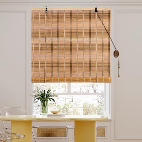 Cy.curtain bright Bambusrollo Bambus Rollo Sonnenschutz und Sichtschutz Rollo,für Fenster Und Türen,Blickdicht,Bambus Jalousien Innen,90x180CM