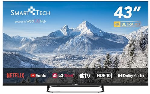 Smart Tech TV LED 4K UHD 43' (108 cm) Smart TV Web OS-43UW02V- Molotov, Netflix, Prime Video, Disney+ - 3xHDMI - 2xUSB - MEMC- Dolby Audio