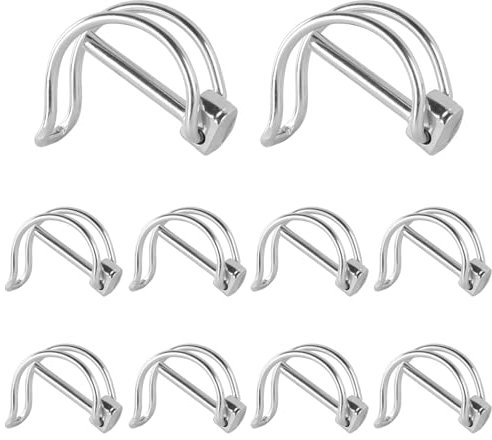 Clavija Partida Tubular,10 Pasadores Plegables de 6 x 45 mm con Cierre a Presión, Pasador de Bloqueo, para Jardín de Césped de Granja