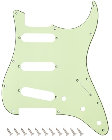 Banworks 3 Ply Strat SSS Pickguard 11-Hole Electric Guitar Pickguard Scratch Plate for USA/Mexican Fender Modern Style Standard Stratocaster ST JT/HB-01 Mint Green