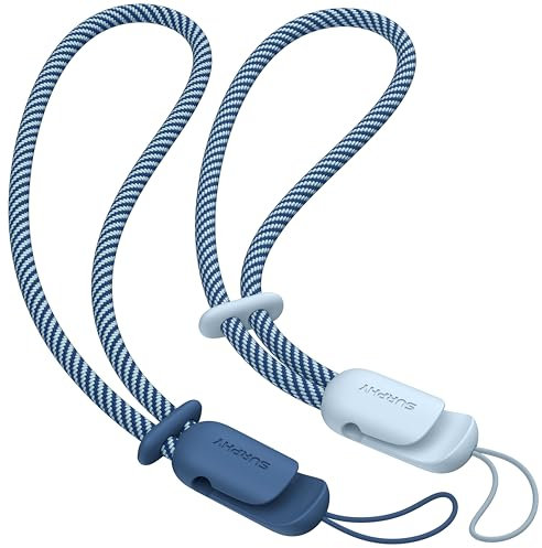 SURPHY 2 Unidades de Correa de Mano Ajustable para Teléfono Móvil, Cadena Universal, Correa para Airpods, Memoria USB, Cámara, Llavero y Más - Azul Nube y Azul Hielo
