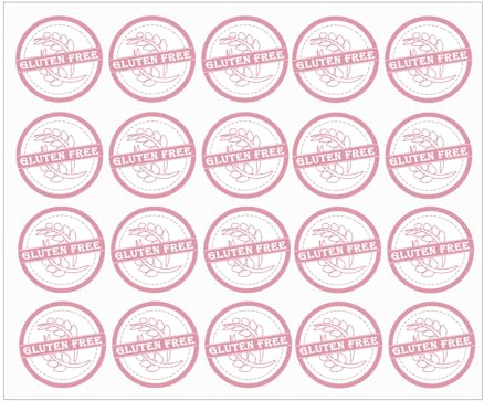 Lot de 500 autocollants roses sans gluten pour sensibilisation aux allergies 3,8 cm - Autocollants d'avertissement sans gluten - Pour sacs à pain et bocaux - Emballage alimentaire