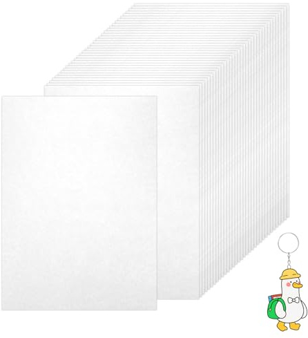 Lot de 40 films rétractables imprimables, en plastique transparent pour la fabrication de travaux manuels peints à la main avec des crayons de couleur (A5, 20 x 14 cm), film rétractable (20 x 14 x 40