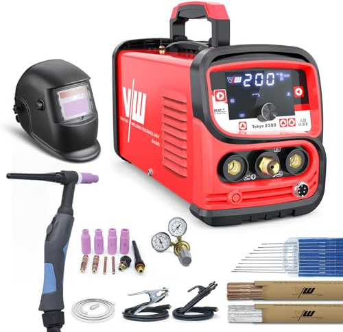 VECTOR WELDING WIG Schweißgerät SET DC 200A Puls, Helm, Zubehör | Tokyo 2300