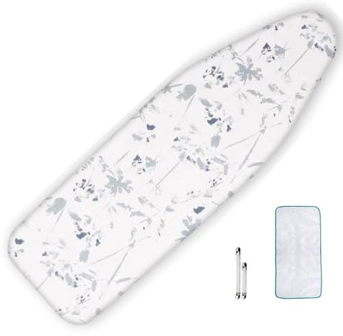 OPOLDBDMAC 90x30cm 100x35cm Strykjärnsöverdrag Med Tjock Vaddering, Ersättningsöverdrag I Bomull För Strykbräda, Elastiska Skyddande Överdrag För Strykbräda(White,97x33cm/38x13in)