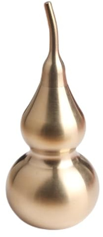 Angoily Brass Wu Lou Gourd Ornament, Hollow Feng Shui Table Decor, 88 mm | Traditional Double-Gourd Shape With A Warm Metallic Finish For Desks, Shelves, Chinese-Inspired Displays And Keepsake Gift