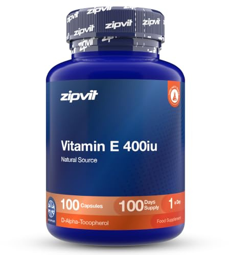 Zipvit Vitamin E 400iu - 100 Softgel Capsules - Most Active Form | Natural D-Alpha Tocopherol - Supports Cell Protection from Oxidative Stress - Easily Absorbed - 3rd Party Tested
