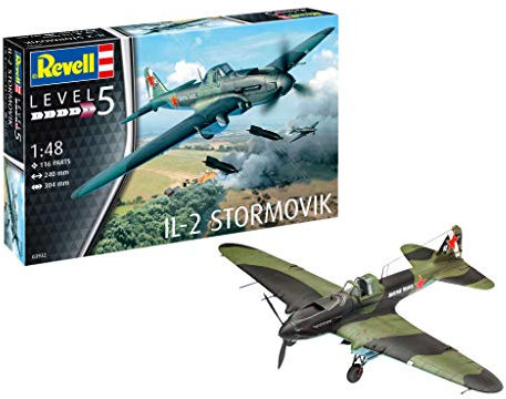 Revell 03932 - Modellbausatz Flugzeug 1:48 - Il-2 Stormovik im Maßstab 1:48, Level 5, Orginalgetreue Nachbildung mit vielen Details -