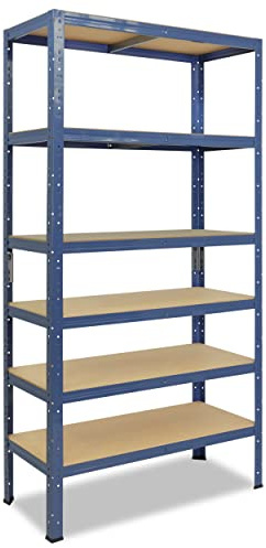 shelfplaza Home 180x60x40 cm Schwerlastregal in blau mit 6 Böden und 145 kg Traglast pro Boden