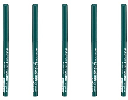 essence LONG-LASTING eye pencil, kajal, 12 i have a green, green, defining, long-lasting, vegan, waterproof, microplastic-free, pack of 5 (5 x 0.28g)