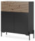 Selsey Kommode Schrank Aufbewahrungsschrank 92 cm 3 Türen 5 Fächer Schwarz Eiche Schwarze Beine Lammelo