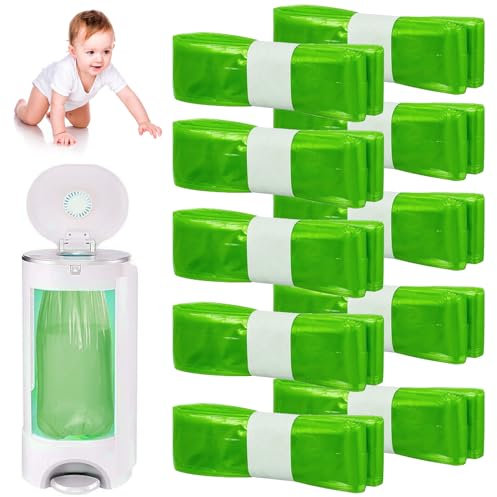 10 Stück Umweltfreundliche Nachfüllfolienringe Nachfüllkassette: Nizirioo Windeleimer Nachfüllfolienringe Nachfüllbeutel Kompatibel mit allen and für Achteckiger Windeleimer