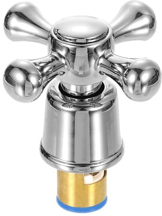 Sourcing Map Alloy Cross-Arm Faucet Tap Handles - Replacement for Kitchen, Shower, Tub - Silver