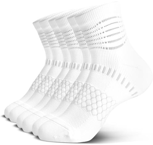 IRAMY Ankle Compression Socks for Women Men Plantar Fasciitis Relief Cushioned Athletic Running Socks 3 Pairs