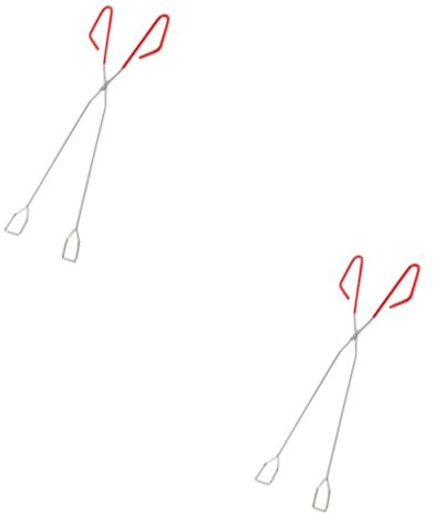 Milisten 2 Piezas Pinzas Inoxidable de Barbacoa y Camping Herramienta de Agarre Fuegos Exteriores y Resistente y Práctica