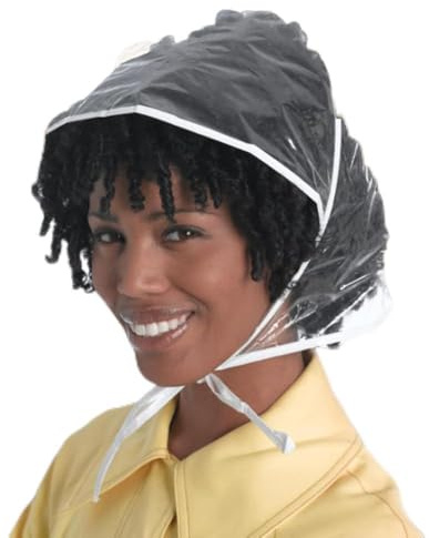 eMKay® Pack of 3 Clear Plastic Rain Bonnet with Visor - Foldable Reusable Waterproof Rain Plastic Scarf Rain Waterproof Hats for Women Wear Rain Cover Rain Cap for Head for Rainy and Snowy Weather