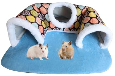 Liten husdjurstunnel, hudvänligt tyg, 38 x 25 x 15 cm, plyschdjur hi-deout, iller tubhus, halkfri bas, för illrar, hamstrar, chinchillor, nederländska kaniner, skäggiga drakar