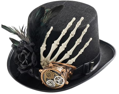 drburpily Edgy Steampunk Cylinderhatt Fotorekvisita Med Skeletthänder Maskeradfester Och Evenemang Steampunk Cylinderhatt Är För Fester Cosplay Kostymtillbehör Huvudbonad Pirat