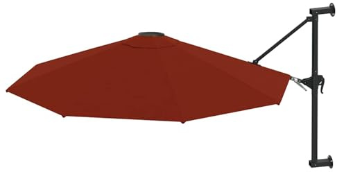 Gecheer Ombrellone da Parete, Ombrellone a Muro Inclinabile 300 cm Parasole in Telo Poliestere per Terrazzo Balcone Giardino