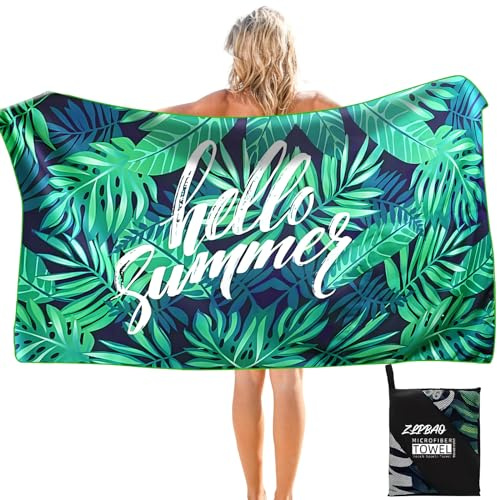 ZLPBAO strandhandduk mikrofiberhandduk badhandduk – stor 160 x 80 cm strandhanddukar snabbtorkande strandhandduk, kompakt snabbtorkande sporthandduk för sport resor yoga camping strand gym