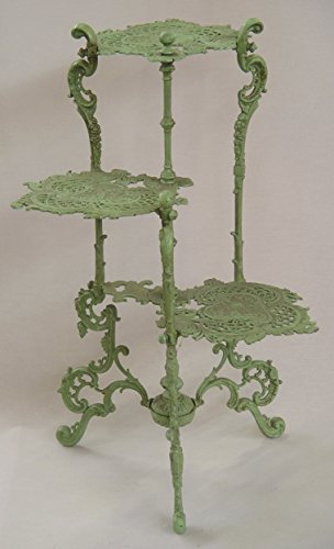 Deko Blumentisch Pflanztisch Garten Tisch 3stufig grün Landhaus Gußeisen H:80cm