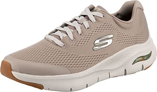 Skechers Herren Arch Fit Sneaker, Taupe Textile Synthetic Trim, 43 EU