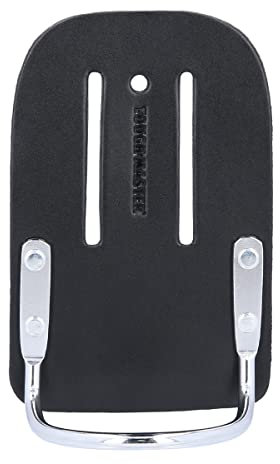 TOUGH MASTER Leather Hammer Holster Holder, Heavy Duty Steel Loop For Tool Belt, Ideal For Carpenters, Builders, Plumbers, Electricians, 100G Black & Silver