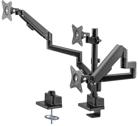 myWall Vollbeweglicher Tischhalter für 3 Flachbildschirme 17 - 30, VESA 75/100