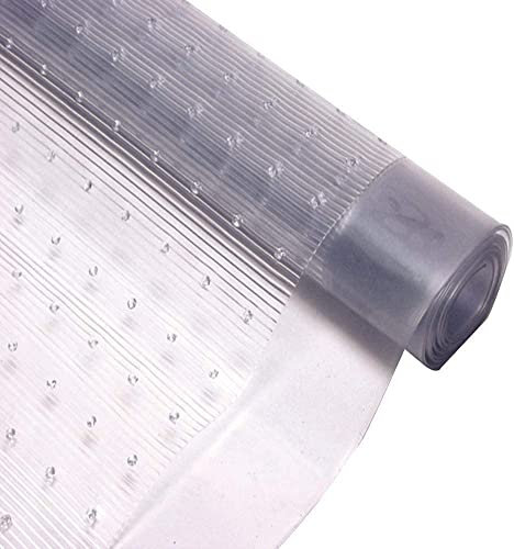 Z&A Vinyl Carpet Protector - Waterproof Plastic Guard Mat Protection - Heavy Duty Non-Slip Grippers Clear Sheet - Transparent Floor Runner Roll For Hallways, Living Room, Kitchen (1Ft x 27 Inches)