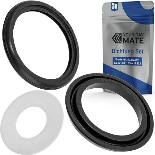 Set di guarnizioni per bacino, tubo di scarico e campana del sifone, 3 pz, ricambio per art. 240.282.00.1. 240.282.00.1, 362.771.00.1, 816.418.00.1, compatibile con le cassette GEBERIT