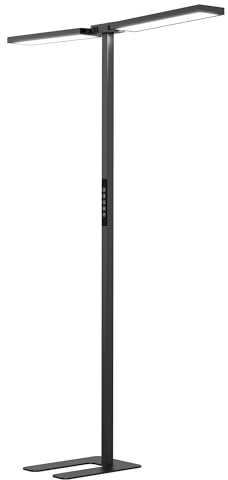 SOLLA Lampada da terra a LED per ufficio, luce diurna, lampada da ufficio, lampada da terra Uplight e downlight, 80 W + 40 W UGR≤16, adatta per uffici, biblioteche, cameretta dei bambini, sale