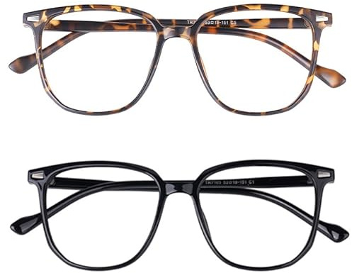 HCYCSQS blaulichtfilter brille Blaulichtbrille ohne Sehstärke Damen Herren Superleichte Anti-Müdigkeit Computerbrille Gaming Schutzbrille Blue Light Blocking Glasses (C13, 2PCS)